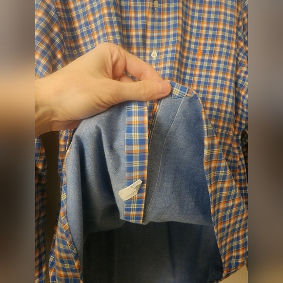 Ralph Lauren Polo Double Lined Button down Mens Sz Large - Picture 3 of 5